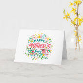 Happy Mothers Day Bright Botanical Floral Custom Kaart (Gele Bloem)