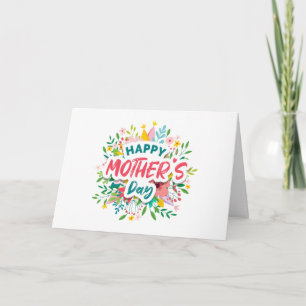 Happy Mothers Day Bright Botanical Floral Custom Kaart