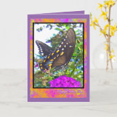 Happy Mothers Day Butterfly Wenskaart Kaart (Gele Bloem)