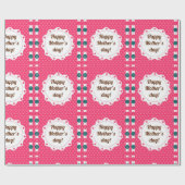 Happy Mothers Day Buttonnen Cadeaupapier (Vlak)