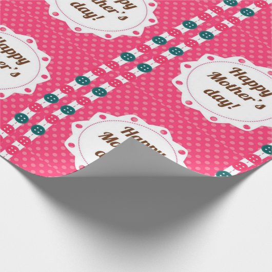 Happy Mothers Day Buttonnen Cadeaupapier (Hoek)