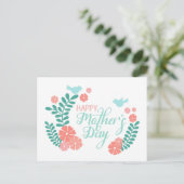 Happy mother's day calligraphy text flowers briefkaart (Staand voorkant)