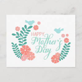 Happy mother's day calligraphy text flowers briefkaart