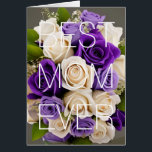 Happy Mother's Day Card Purple Roses Floral<br><div class="desc">Card Happy Mother's Day Card White and Purple Roses Floral,  Best Mom Ever or you can change all text</div>