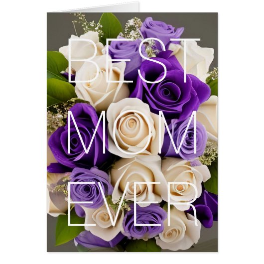 Happy Mother's Day Card Purple Roses Floral (Voorkant)