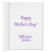 Happy Mother's Day Card Purple Roses Floral (Binnen (Rechts))
