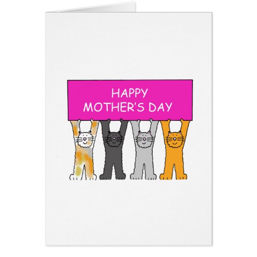 Happy Mothers Day Cartoon Cats (Voorkant)
