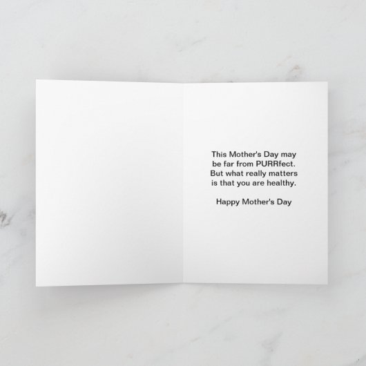Happy Mother's Day Cat in Face Mask With Flowers Feestdagen Kaart (Binnen)