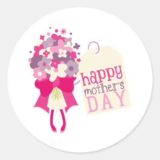 Happy Mothers Day Classic Round Sticker (Voorkant)