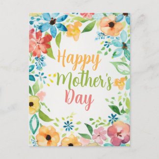 Happy Mother's Day Colorful Flowers Briefkaart