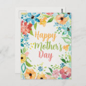 Happy Mother's Day Colorful Flowers Briefkaart (Voorkant / Achterkant)