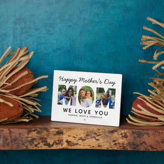 Happy Mothers Day Custom Photo Collage Fotoplaat (Zijkant)