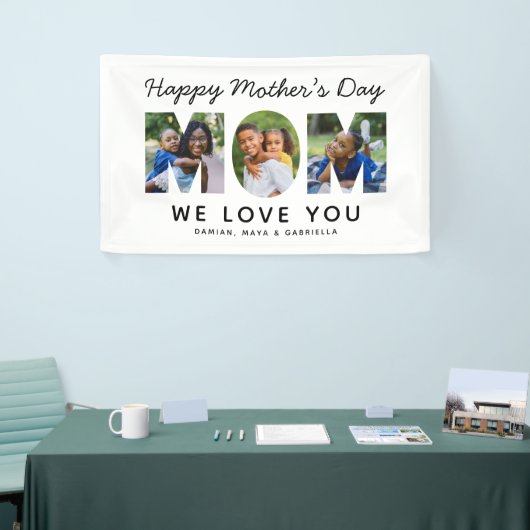Happy Mothers Day Custom Photo Collage Spandoek (Beurs)