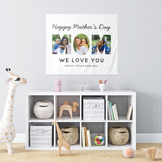 Happy Mothers Day Custom Photo Collage Wandkleed