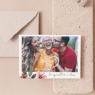 Happy Mothers Day Custom Photo Text Moeder-in-law Feestdagen Kaart