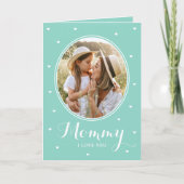 Happy Mother's Day Custom Photos Script Mint Cute Kaart (Voorkant)