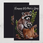 Happy Mother's Day Cute Raccoons Feestdagenkaart (Voorkant / Achterkant)