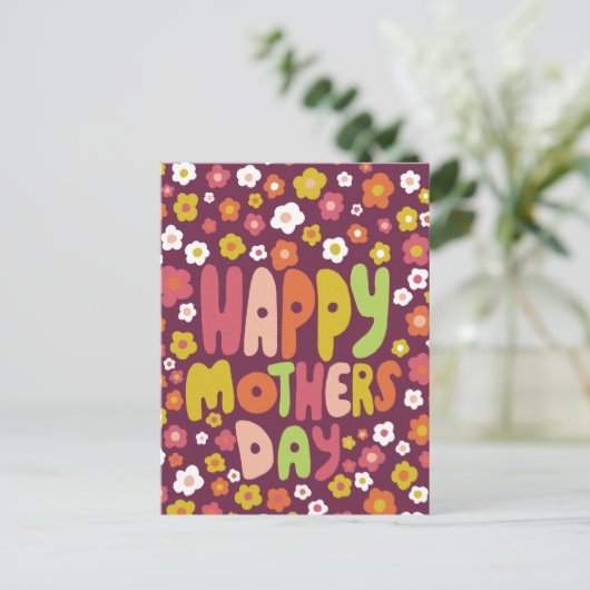 HAPPY MOTHERS DAY Daisies Cute Gepersonaliseerd kl Briefkaart (Staand voorkant)