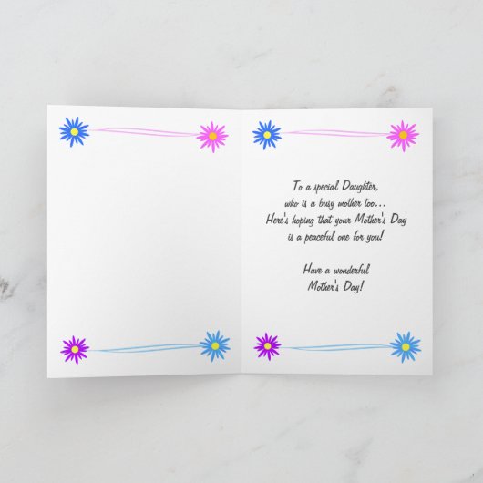 Happy Mothers Day Daughter Basket of Daisies Kaart (Binnen)