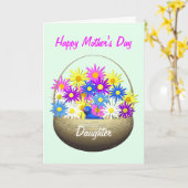 Happy Mothers Day Daughter Basket of Daisies Kaart (Gele Bloem)