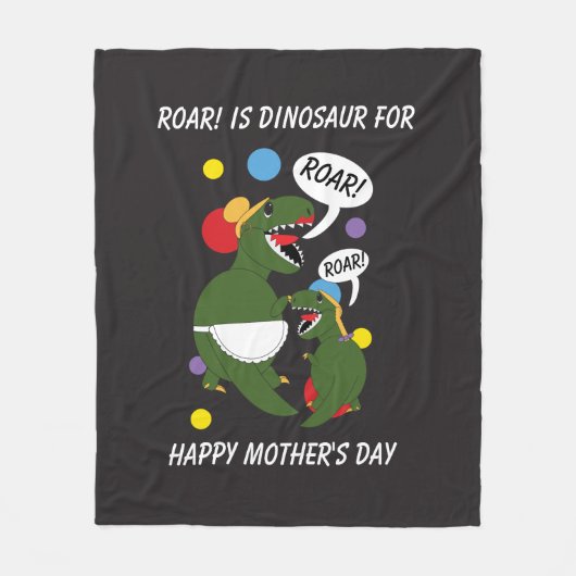 Happy Mothers Day Dinosaur Roar personaliseren Fleece Deken (Voorkant)