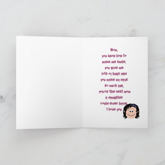 Happy Mothers Day (dochter) Kaart (Binnen)