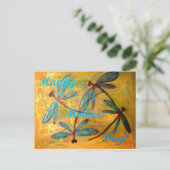 Happy Mothers Day Dragonfly Haze Briefkaart (Staand voorkant)