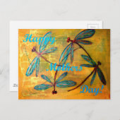 Happy Mothers Day Dragonfly Haze Briefkaart (Voorkant / Achterkant)