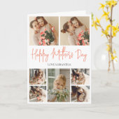 Happy Mothers Day | Eenvoudig Modern Script 7 Foto Kaart (Gele Bloem)