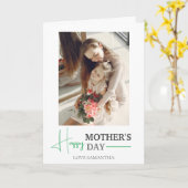 Happy Mothers Day | Eenvoudig Modern Script Twee f Kaart (Gele Bloem)
