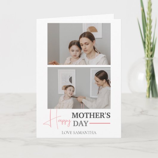 Happy Mothers Day | Eenvoudig Modern Script Twee f Kaart (Voorkant)