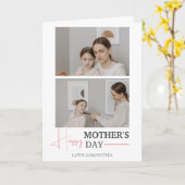 Happy Mothers Day | Eenvoudig Modern Script Twee f Kaart (Gele Bloem)