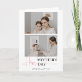Happy Mothers Day | Eenvoudig Modern Script Twee f Kaart