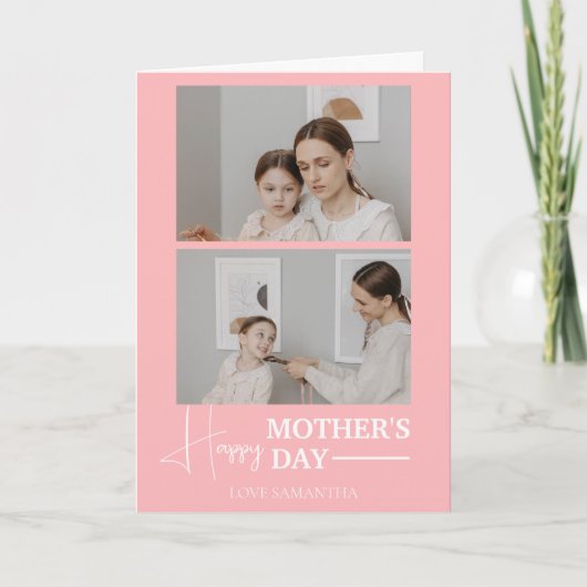 Happy Mothers Day | Eenvoudig Modern Script Twee f Kaart (Voorkant)