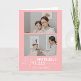 Happy Mothers Day | Eenvoudig Modern Script Twee f Kaart