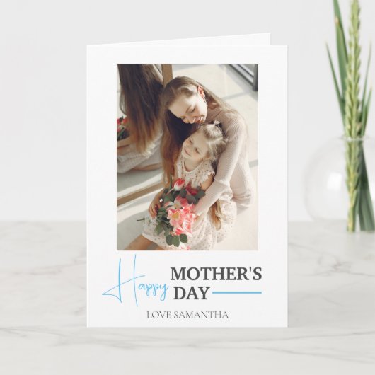 Happy Mothers Day | Eenvoudig Modern Script Twee f Kaart (Voorkant)