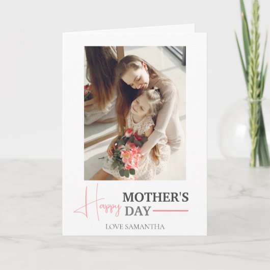 Happy Mothers Day | Eenvoudig Modern Script Twee f Kaart (Voorkant)