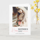 Happy Mothers Day | Eenvoudig Modern Script Twee f Kaart (Gele Bloem)