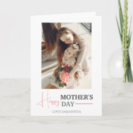 Happy Mothers Day | Eenvoudig Modern Script Twee f Kaart