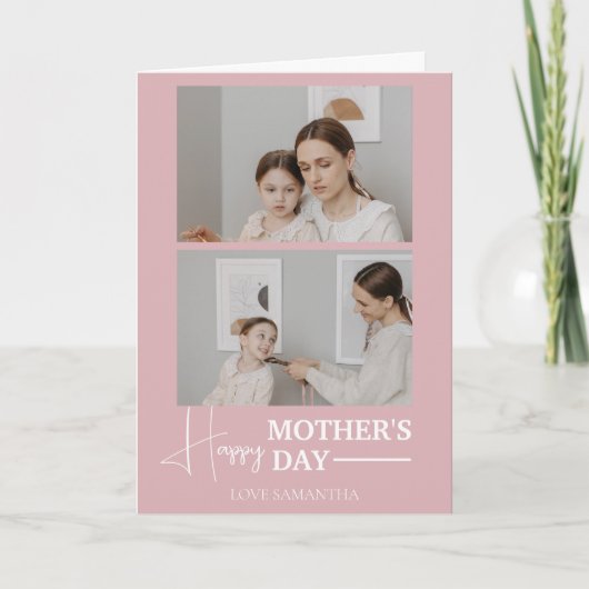 Happy Mothers Day | Eenvoudig Modern Script Twee f Kaart (Voorkant)