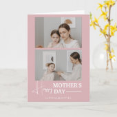 Happy Mothers Day | Eenvoudig Modern Script Twee f Kaart (Gele Bloem)