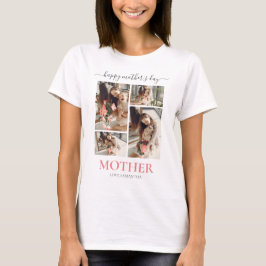 Happy Mothers Day Eenvoudig Modern Script Vier Fot T-shirt