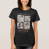 Happy Mothers Day Eenvoudig Modern Script Vier Fot T-shirt (Voorkant)