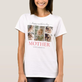 Happy Mothers Day Eenvoudig Modern Script Vijf Fot T-shirt