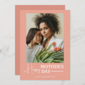 Happy Mothers Day | Eenvoudige moderne scriptfoto Feestdagenkaart (Voorkant / Achterkant)