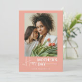 Happy Mothers Day | Eenvoudige moderne scriptfoto Feestdagenkaart (Staand voorkant)
