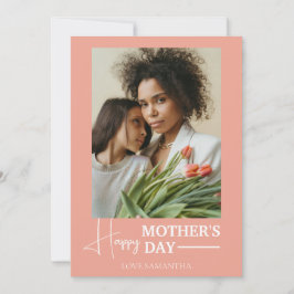 Happy Mothers Day | Eenvoudige moderne scriptfoto Feestdagenkaart