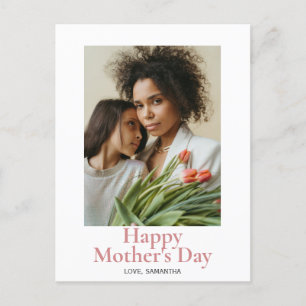 Happy Mothers Day Eenvoudige moderne scriptfoto Feestdagenkaart