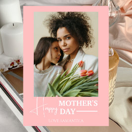 Happy Mothers Day | Eenvoudige moderne scriptfoto Feestdagenkaart