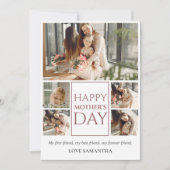 Happy Mothers Day | Eenvoudige moderne scriptfoto Feestdagenkaart (Voorkant)